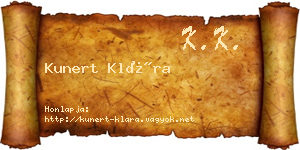Kunert Klára névjegykártya